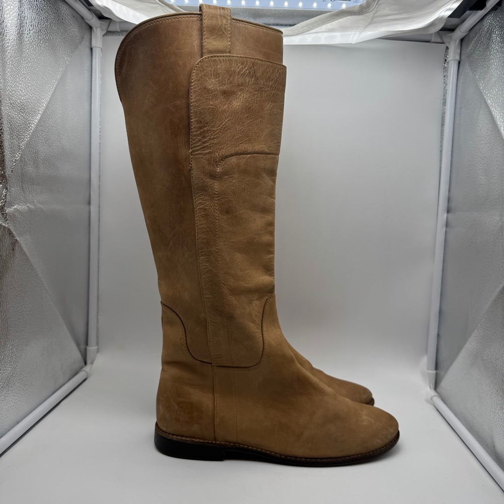 FRYE Boots Paige Tall Riding Tan Leather Boots 77534 - Women's Size 8.5‎ B
